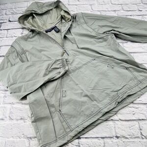 Catalina Mens Large Grey 1/4 Zip Windbreaker Zip Off Sleeve Hooded Jacket